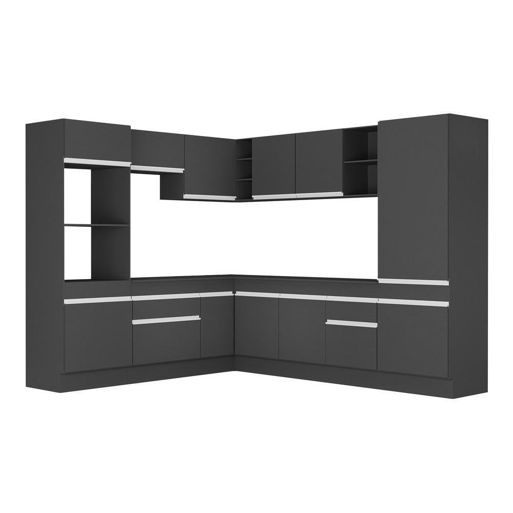 Armário De Cozinha Completa De Canto Preto/branco - 2