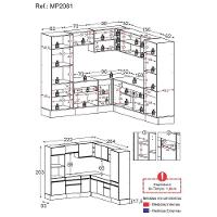 Armário De Cozinha Completa De Canto Preto/branco