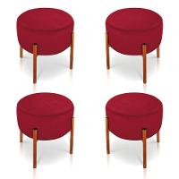 Kit 4 Puffs Iron Suede Cobre Vermelho - 1