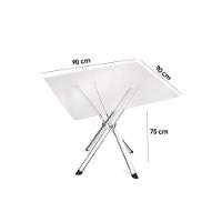 Sala De Jantar Completa Volga C/ Tampo De Vidro 90cm E 4 Cadeiras Portugal Cromada - Courano Branco - Kappesberg - 3