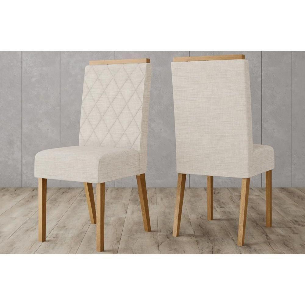 Sala De Jantar Completa Yara C/ Tampo Madeirado C/ Vidro Reto 160x90cm E 6 Cadeiras Nina Nature/suede Light Linho - Henn - 7