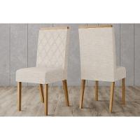 Sala De Jantar Completa Yara C/ Tampo Madeirado C/ Vidro Reto 160x90cm E 6 Cadeiras Nina Nature/suede Light Linho - Henn - 7