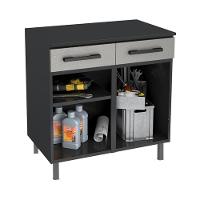 Balcão Aço Lavanderia Multiuso Multimóveis Cr6045 Cinza/pto - 5