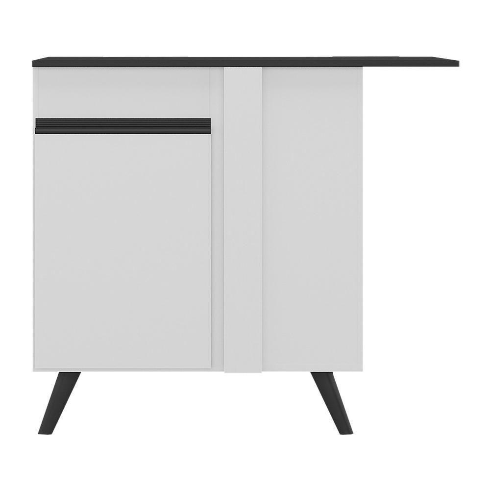 Balcão Cozinha De Canto 1 Porta Mp3743.964 Branco/preto - 2