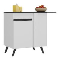 Balcão Cozinha De Canto 1 Porta Mp3743.964 Branco/preto - 1