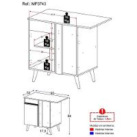 Balcão Cozinha De Canto 1 Porta Mp3743.964 Branco/preto - 4
