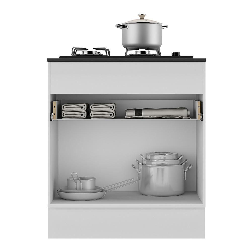 Balcão Cozinha Para Cooktop 70 Cm 1 Porta Branco/preto - 3