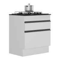 Balcão Cozinha Para Cooktop 70 Cm 1 Porta Branco/preto - 1