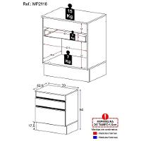 Balcão Cozinha Para Cooktop 70 Cm 1 Porta 1 Gaveta Preto - 4
