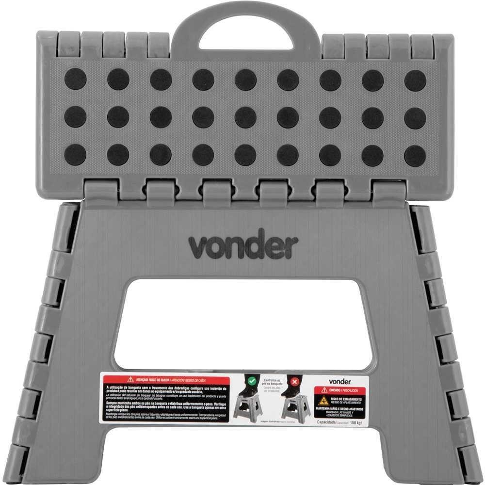 Banqueta Plástica Dobrável Cinza 220mm Vonder - 5