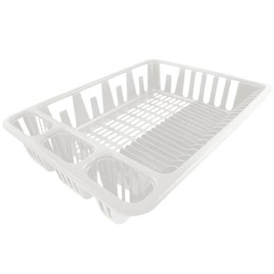 Escorredor De Louças Com Organizador De Pratos Lateral Livre De Bpa Plasvale Branco