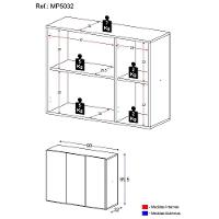 Armário Lavanderia Suspenso Com 3 Portas Multimóveis Mp5032 Branco - 5