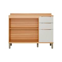 Gabinete De Cozinha Modulado Balcão Sauvignon 2 Portas E 3 Gavetas Para Pia Com Tampo 120cm Amendoa-off White - Ronipa - 3