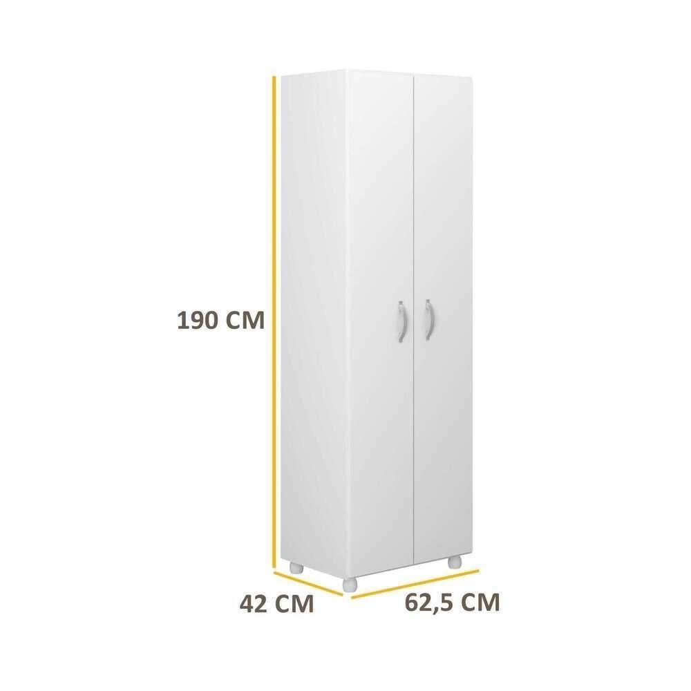 Armário Multiuso para Lavanderia com Porta Vassouras Branco - 3
