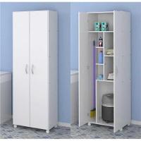 Armário Multiuso para Lavanderia com Porta Vassouras Branco - 2