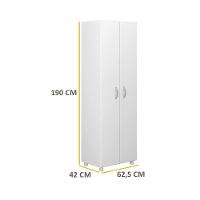 Armário Multiuso para Lavanderia com Porta Vassouras Branco - 3