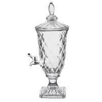 Suqueira De Cristal Dispenser De Bebidas Vidro 2 Litros Com Torneira Luxo Vintage Festa Casamento - 1