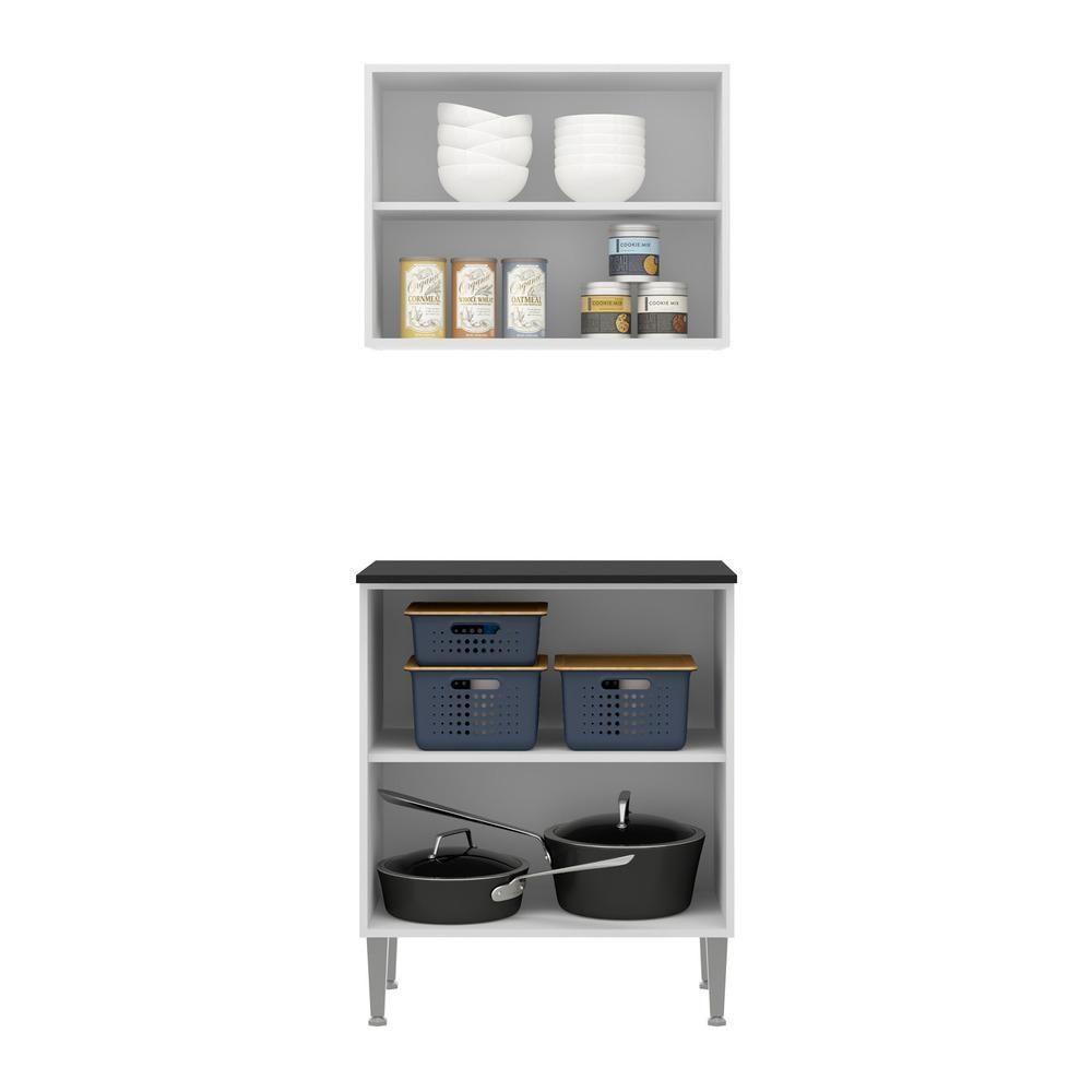 Armário de Cozinha e Balcão com 2 Portas Xangai Branco - 4