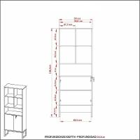 Armário Estante Com 2 Portas Cr25052 Amendoa/Preto - 3