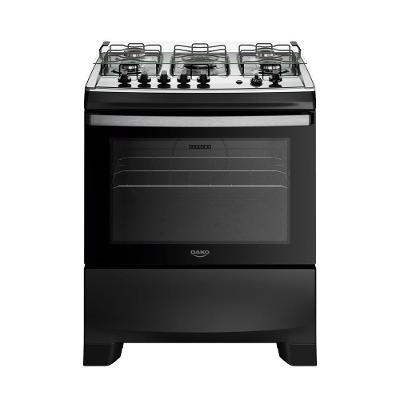Fogão de Piso 5 Bocas a Gás Dako Supreme-1850 Mesa Inox Acendimento Automático Preto Bivolt