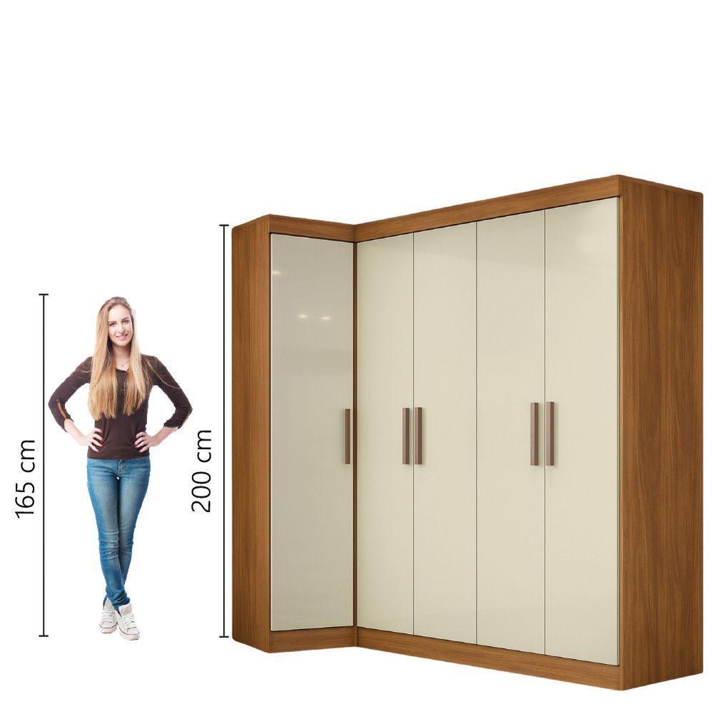 Quarto Modulado De Canto Madrid Com 5 Portas E 2 Gavetas Maxel - 5