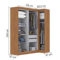 Quarto Modulado De Canto Madrid Com 5 Portas E 2 Gavetas Maxel - 3