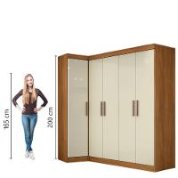 Quarto Modulado De Canto Madrid Com 5 Portas E 2 Gavetas Maxel - 5