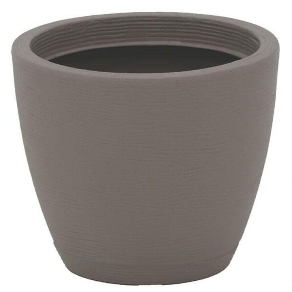 Vaso Tramontina Asteca Em Polietileno Concreto Com Prato 38cm - 1
