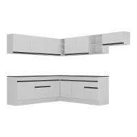 Armário De Cozinha Completa De Canto Com Rodapé Veneza Multimóveis V2103 Branco/preto Branco/preto - 2