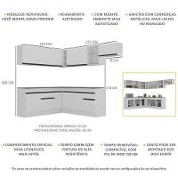 Armário De Cozinha Completa De Canto Com Rodapé Veneza Multimóveis V2103 Branco/preto Branco/preto - 5