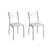 Cadeira Sala De Jantar Malta 2c140cr Aço Kit 2 Un Cromado/ano Branco - Kappesberg - 1