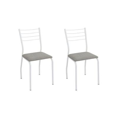Cadeira Sala De Jantar Malta 2c140br Aço Kit 2 Un Branco - Kappesberg