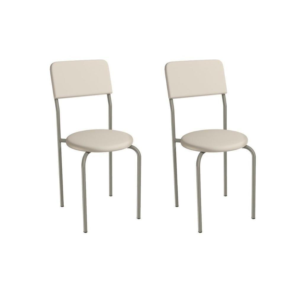 Cadeira Sala De Jantar Mali 2c136nk Aço Kit 2 Un Niquel/ano Bege - Kappesberg - 1