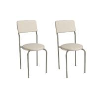 Cadeira Sala De Jantar Mali 2c136nk Aço Kit 2 Un Niquel/ano Bege - Kappesberg - 1
