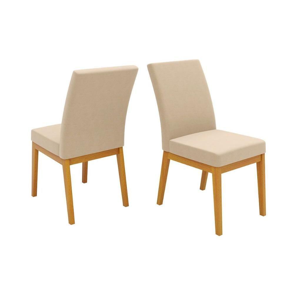 Cadeira Sala De Jantar Isadora Kit 6 Un Ipe/suede Creme - Dj Móveis - 4