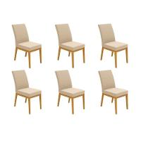 Cadeira Sala De Jantar Isadora Kit 6 Un Ipe/suede Creme - Dj Móveis - 1