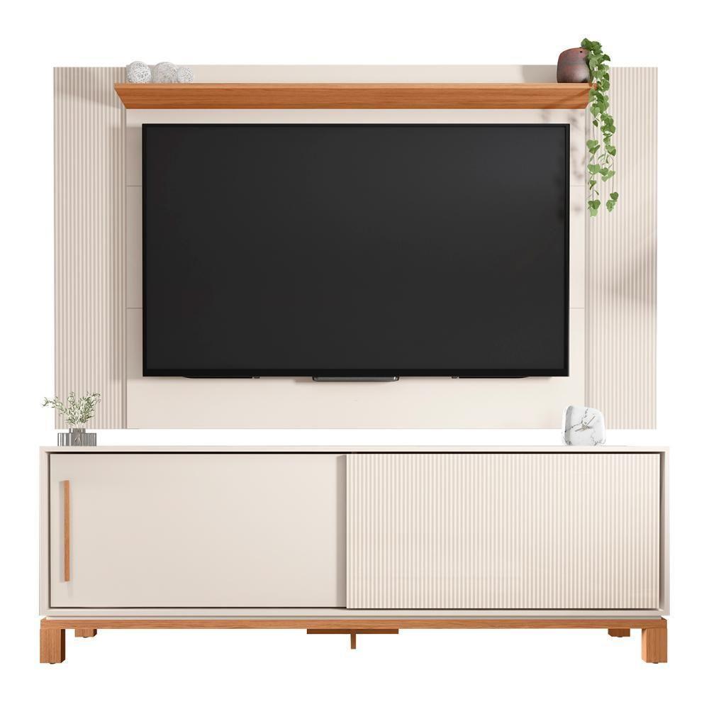 Painel Para Tv 65 Pol E Rack Bancada 180cm Lucca Off/freijó C01 - Mpozenato - 1