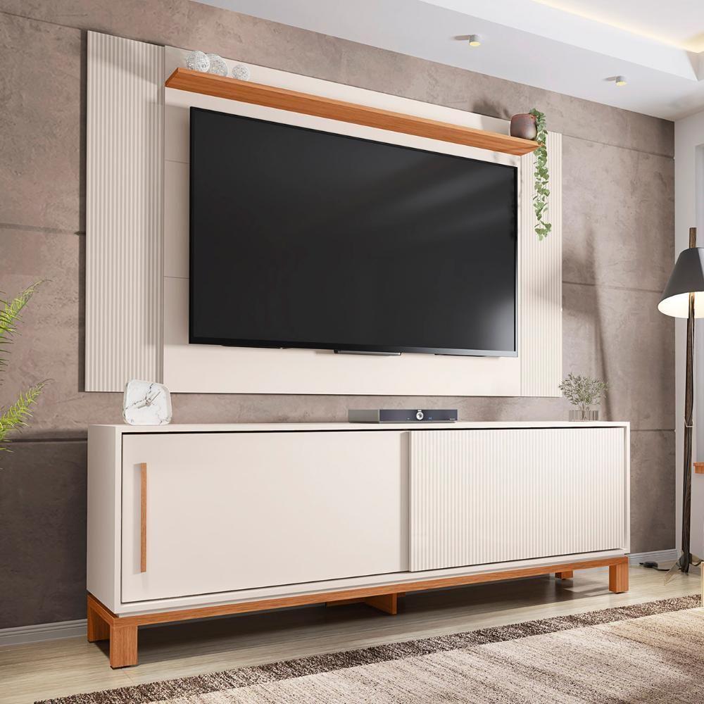Painel Para Tv 65 Pol E Rack Bancada 180cm Lucca Off/freijó C01 - Mpozenato - 6