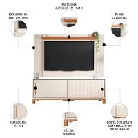 Painel Para Tv 65 Pol E Rack Bancada 180cm Lucca Off/freijó C01 - Mpozenato - 3