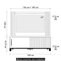 Painel Para Tv 65 Pol E Rack Bancada 180cm Lucca Off/freijó C01 - Mpozenato