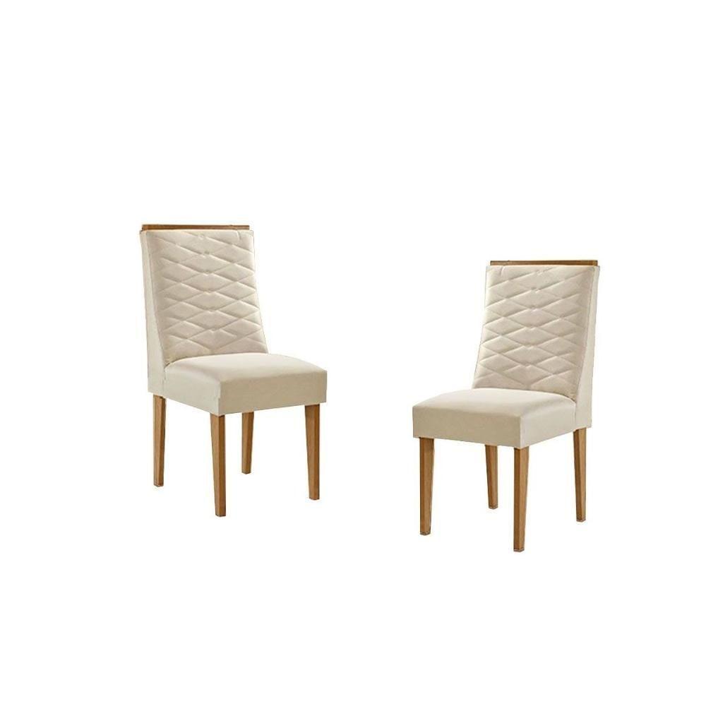Cadeira Sala De Jantar Maldivas Kit 2 Un Naturalle/suede Creme - Rufato - 1