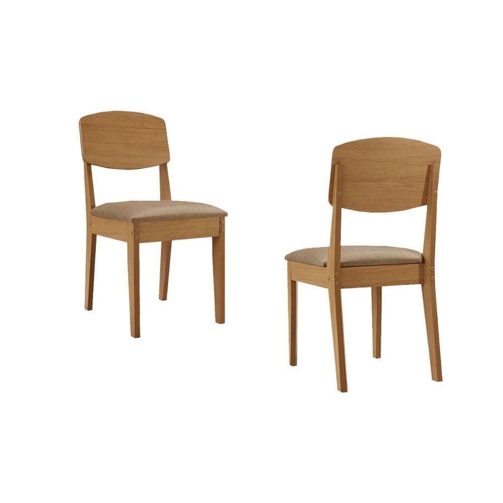 Cadeira Sala De Jantar Havana Kit 2 Un Naturalle/ano Capuccino - Rufato - 1
