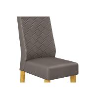 Cadeira Sala De Jantar Lidia Kit 2 Un Cedro/suede Moca Marrom - Dj Móveis - 3