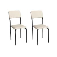Cadeira Sala De Jantar Ibiza 2c133prf Aço Kit 2 Un Preto/ano Bege - Kappesberg - 1