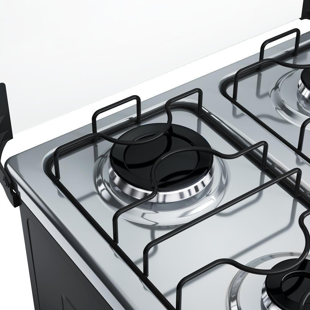 Fogão 4 Bocas Dako Supreme Mesa de Inox e Timer Bivolt - Preto - 3
