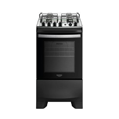 Fogão de Piso 4 Bocas a Gás Dako Supreme Timer Mesa Inox Automático Preto Bivolt