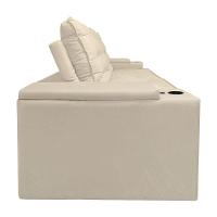 Sofá Retratil Reclinavel 3 Lugares 2,30m Porta Copo USB Bege