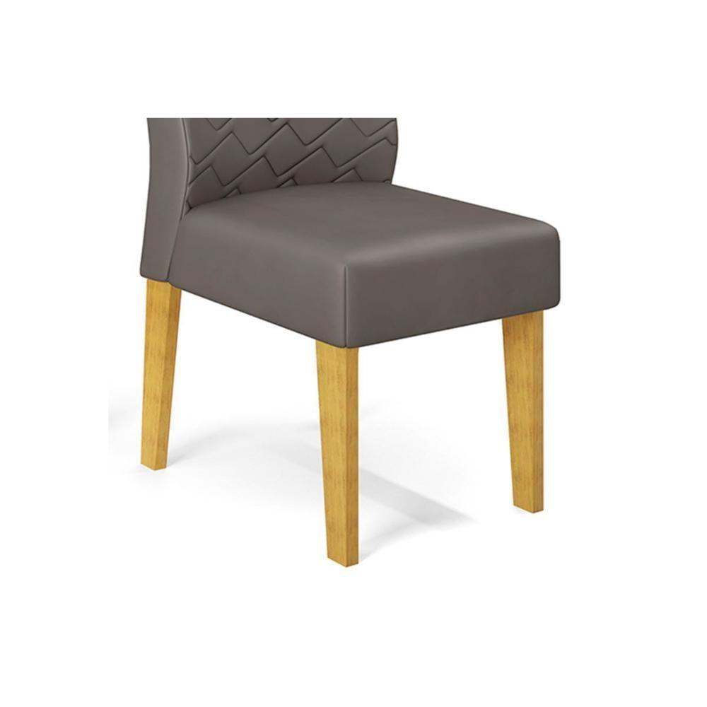 Cadeira Sala De Jantar Lidia Kit 2 Un Cedro/suede Lunar Grafite - Dj Móveis - 4