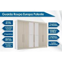 Guarda Roupa 6 Portas Ripadas (2 C/ Espelho) E 6 Gavetas Potente Off White - Europa - 2