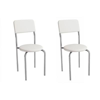 Cadeira Sala De Jantar Mali 2c136cr Aço Kit 2 Un Cromado/ano Branco - Kappesberg